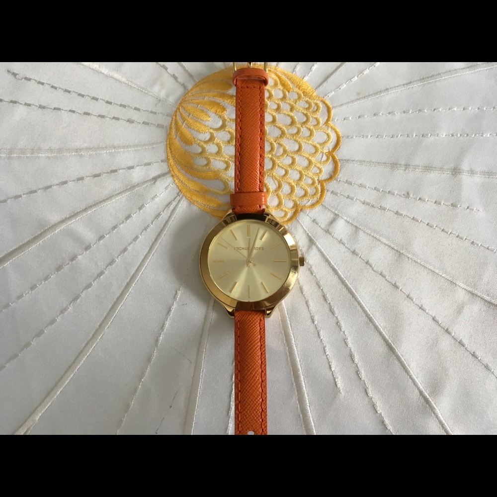 New Auth.Michael Kors Slim Orange Women Watch - Picture 4 of 8